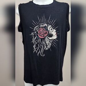 NWT Torrid Muerte Classic Fit Super Soft Slub Crew Neck Tank Size 1X